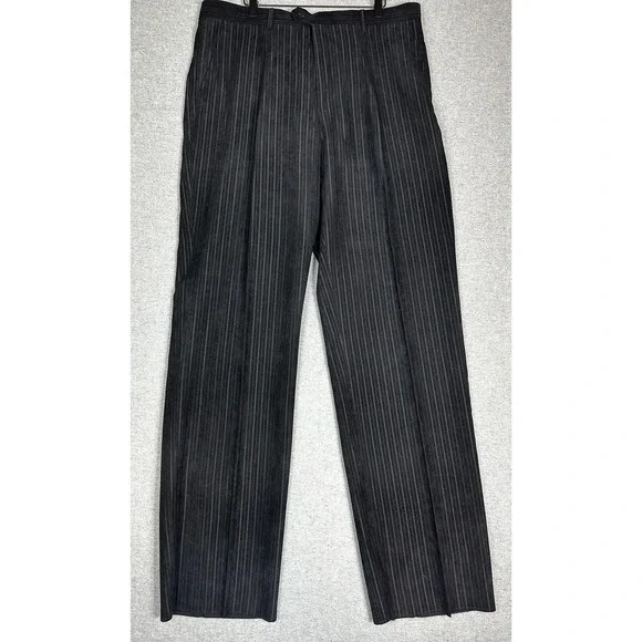 Inserch Limited Edition Suit Men 2XL Black Pinstripe Jacket Pants Style Unhemmed